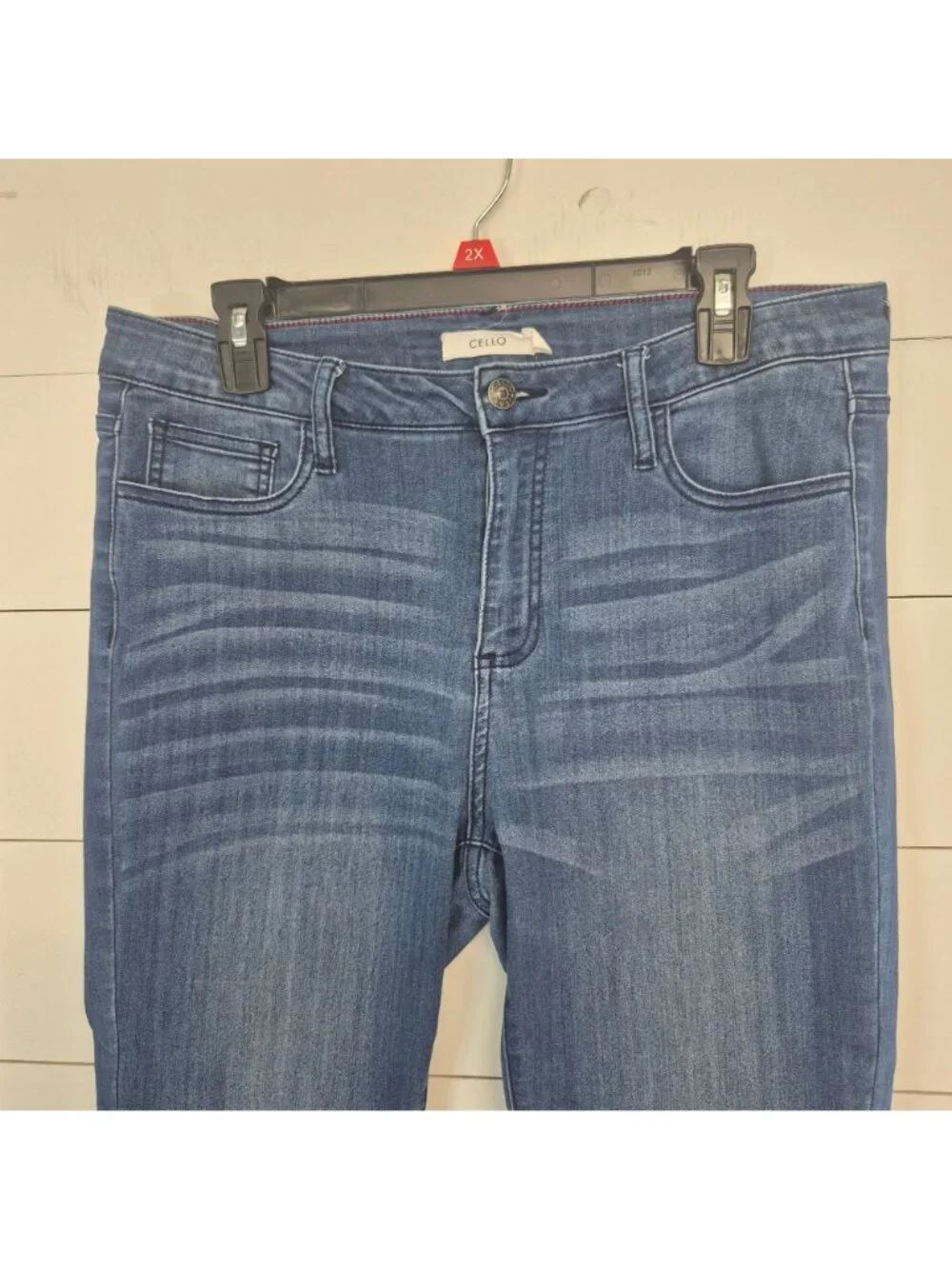 Cello Womens High Rise Skinny Blue Jeans Stretch Denim Size 14 - Picture 2 of 8